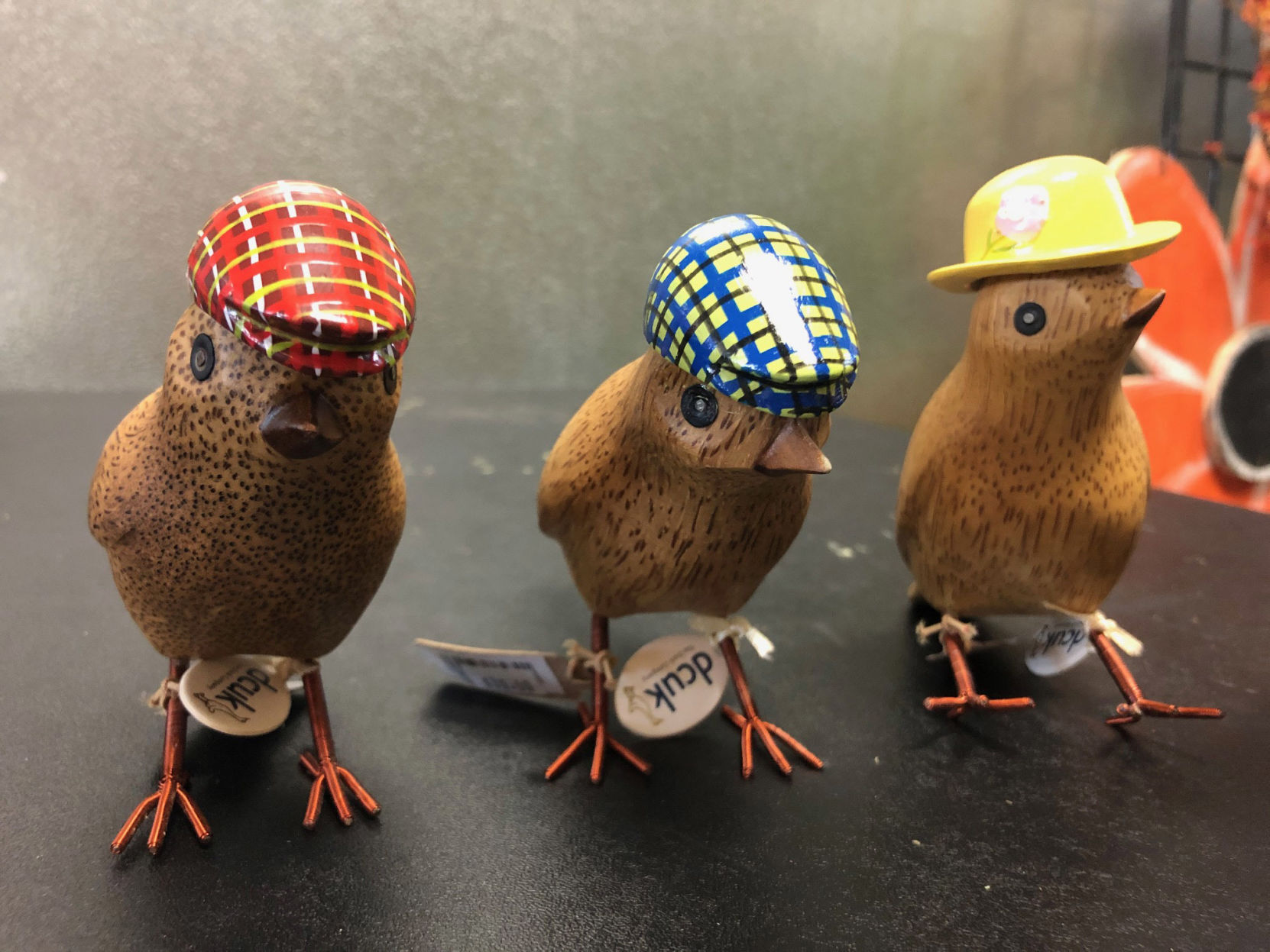 Wooden bird figurines